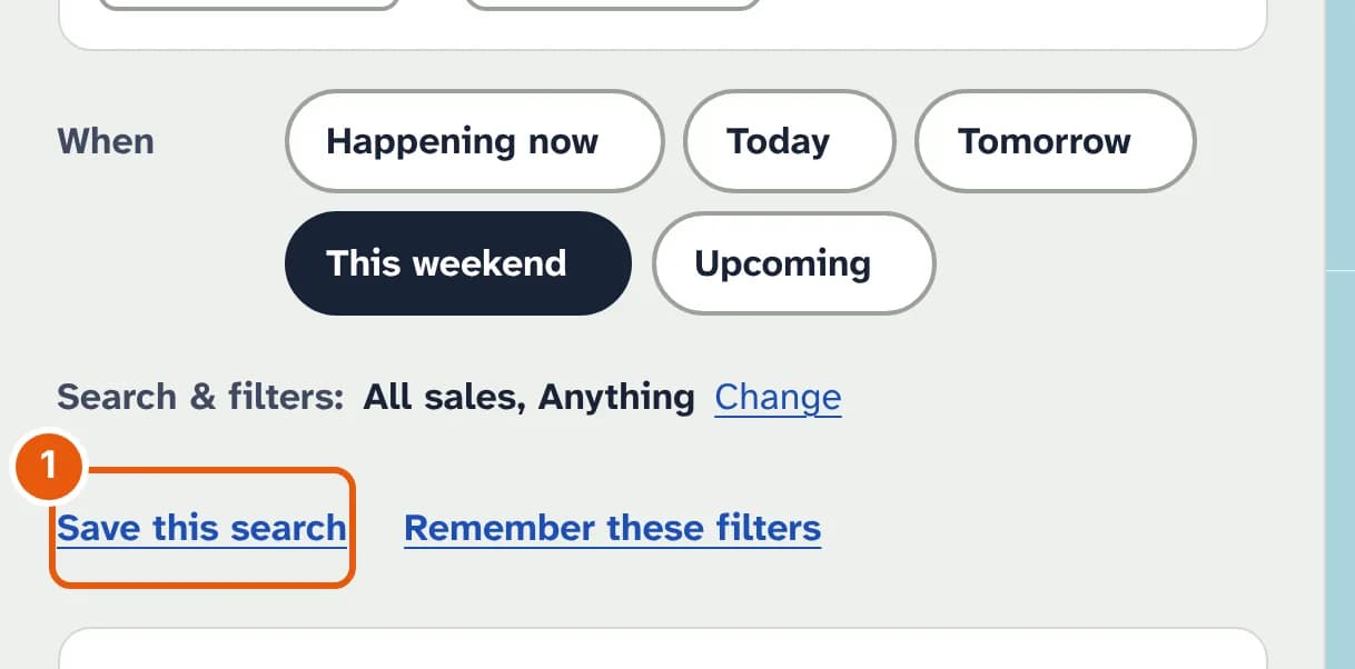 The browse page's filters, with the Save this search link under them, next to Remember these filters.
